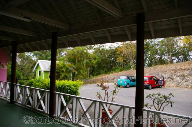 Parking area at Orchid World in Barbados.jpg
