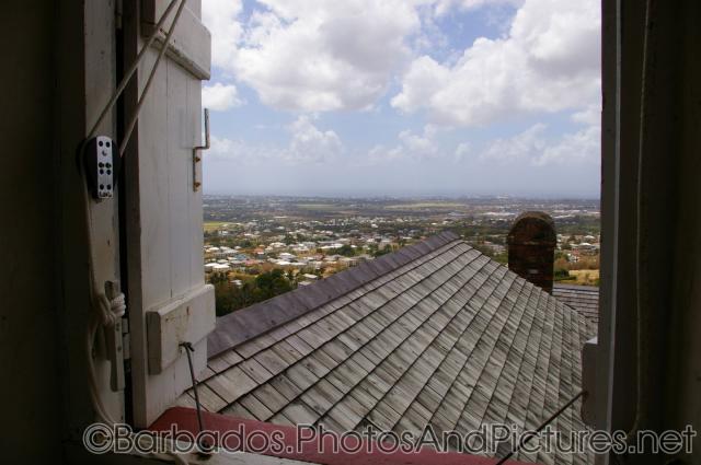 Looking out through the top window of tower of Gun Hill Signal Station in Barbados.jpg
