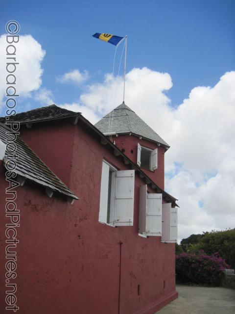 Red building with white shutters at Gun Hill Signal Station in Barbados.jpg